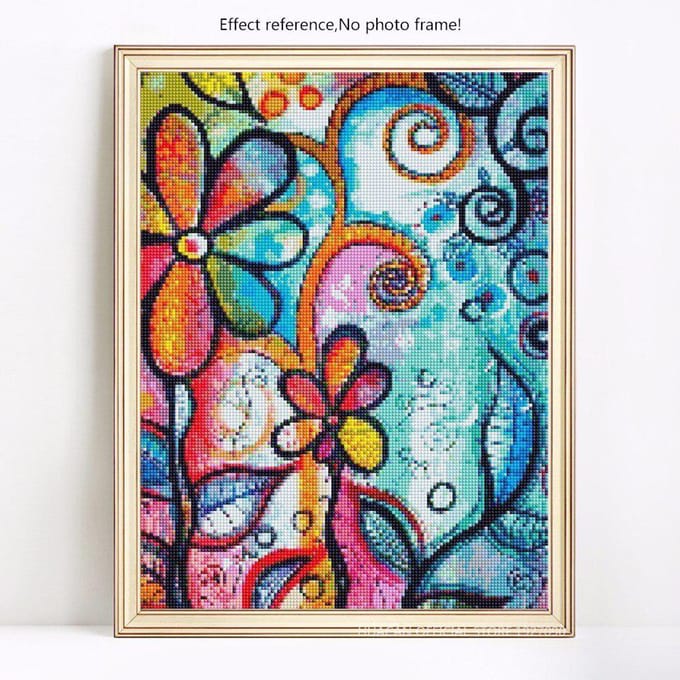 Peinture diamant avec perceuse complète, fleurs rondes, broderie de diamants, photos de fleurs, vente 20X30 blue