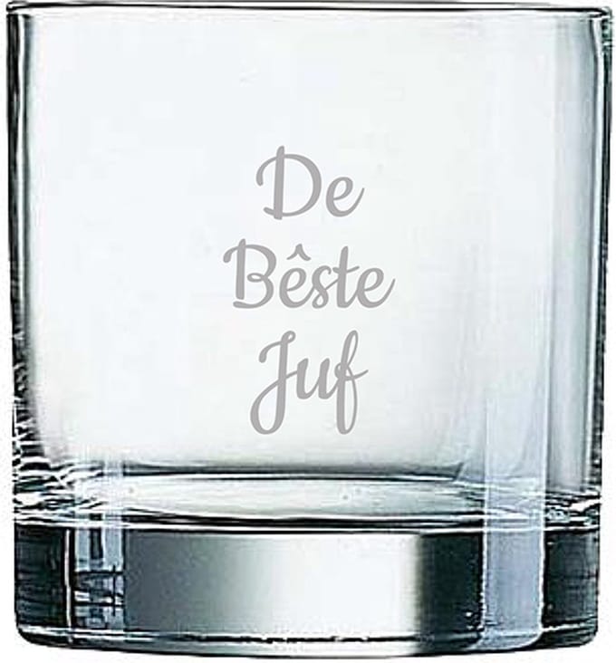Gegraveerde Whiskeyglas 38cl De Bêste Juf