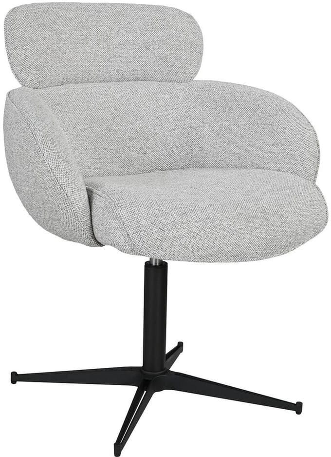 Goossens Eetkamerstoel Suus - Met Armleuning - Stof - Beige