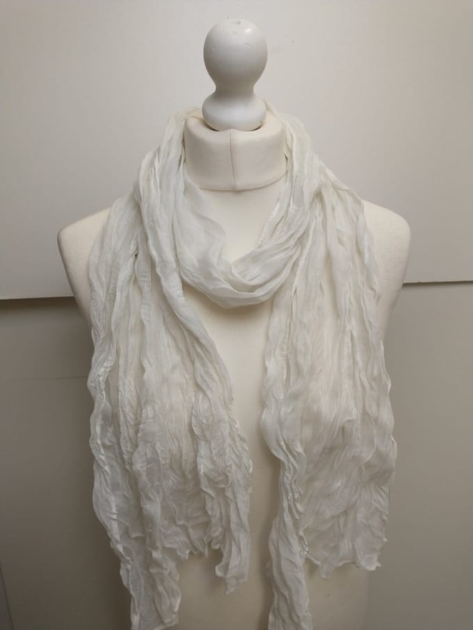 Lange dames sjaal Thalia-effen wit