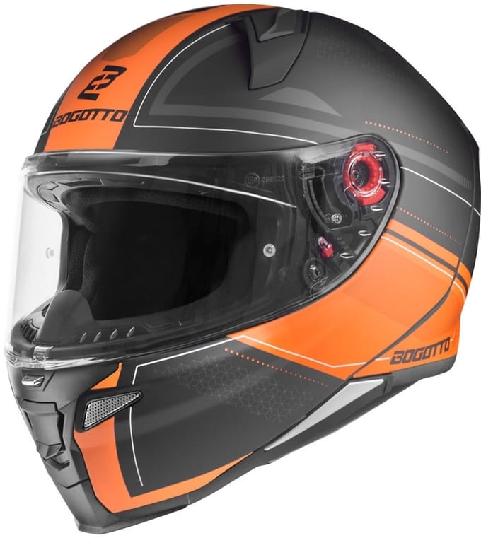 Bogotto FF110 Cinder Mat Zwart Oranje Integraalhelm - Helm