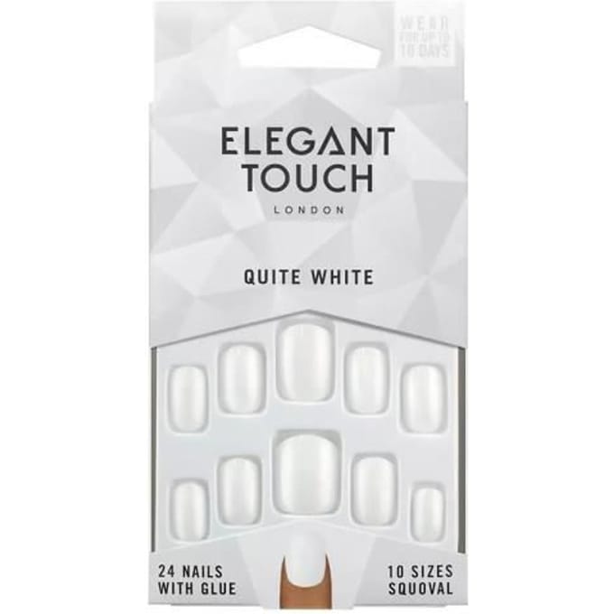 Polished Colour Nails With Glue Squoval #quite White