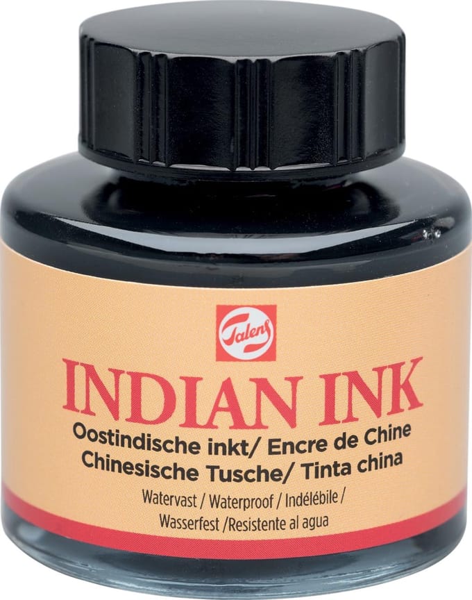 Oost-Indische inkt Talens zwart 30ml | 3 stuks