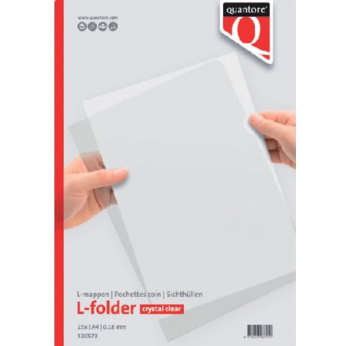 Steckmappe L-Modell Quantore A4 PP 0.18mm glatt 25 Stück