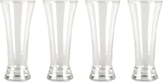 Excellent Houseware Bierglazen - 4x - 320 ml/0,32L - glas - drinkglazen