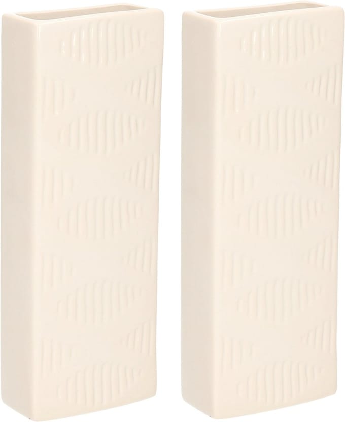 Gerimport Waterverdamper - 4x - creme wit - keramiek - 400 ml - radiatorbak luchtbevochtiger - 7 x 18,5 cm