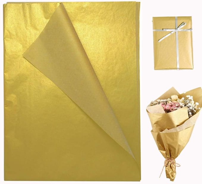 Solidchoice - Goudkleurig Cadeaupapier, 50 Vellen