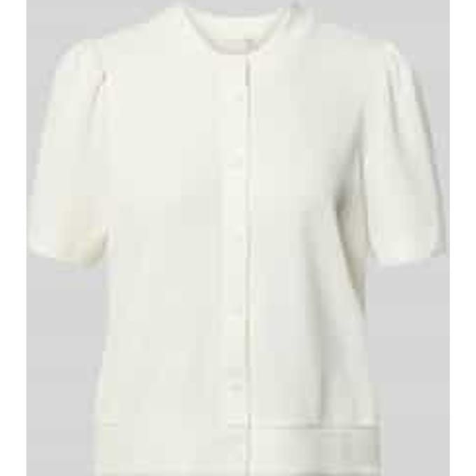 Gebreid shirt van viscosemix met knoopsluiting