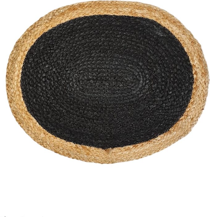 Van René Placemats Ovaal Tafelaccessoires Zwart/Naturel 42/35cm