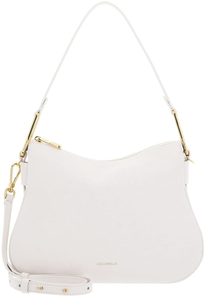 COCCINELLE Leren Schoudertas Magie Soft Shoulder Bag Blanco Crème