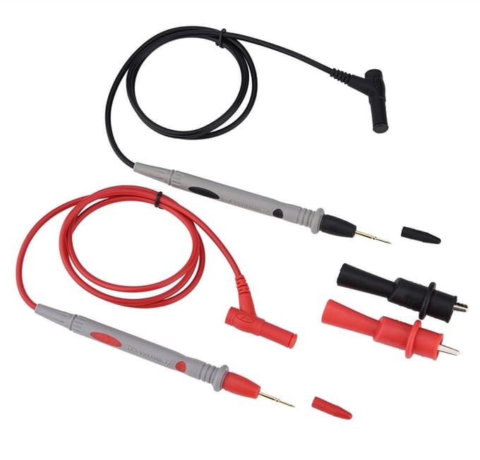 Multimeter Testkabels met Banaanstekkers en MeetpclientWidthangen - 1000V 20A