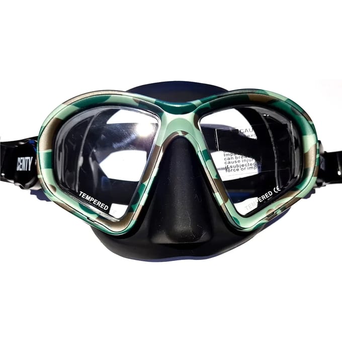 Denty Camo Speervissen Masker Groen Man,Vrouw