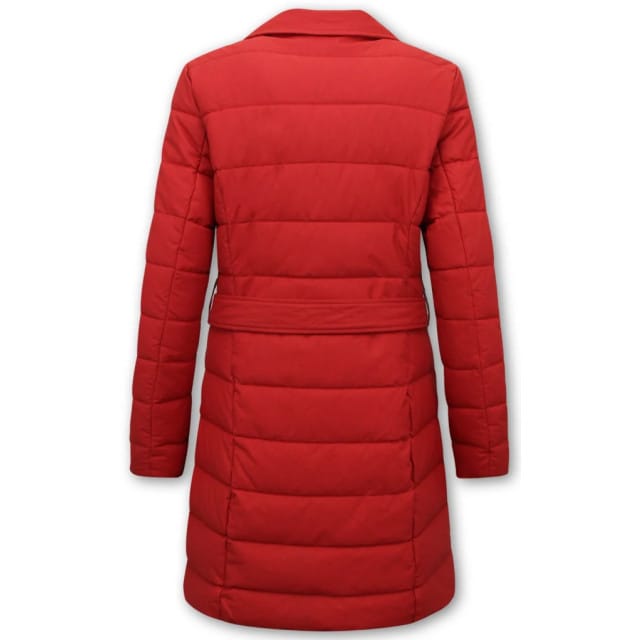 Puffer Jas Dames Lang - Winterjas Dames Lang - 7920 - Rode Jas