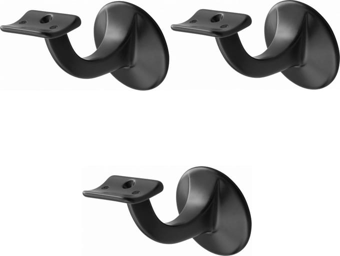 Hermeta Leuninghouder - 3506-70 - Zwart - Holzadel - 3 stuks