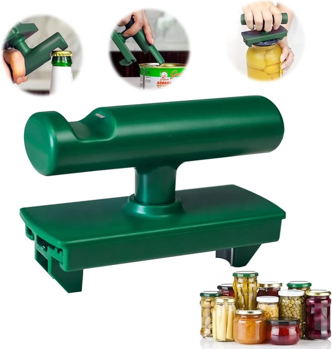 Flesopener voor senioren - handige dekselopener (groen)