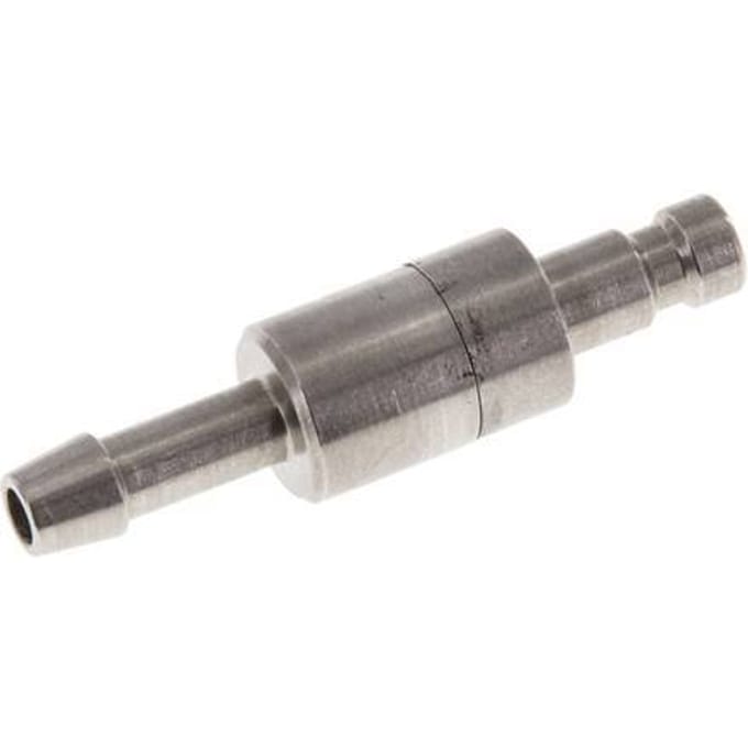 RVS DN 2.7 (Micro) Luchtkoppeling Insteeknippel 4 mm Slangpilaar Double Shut-Off