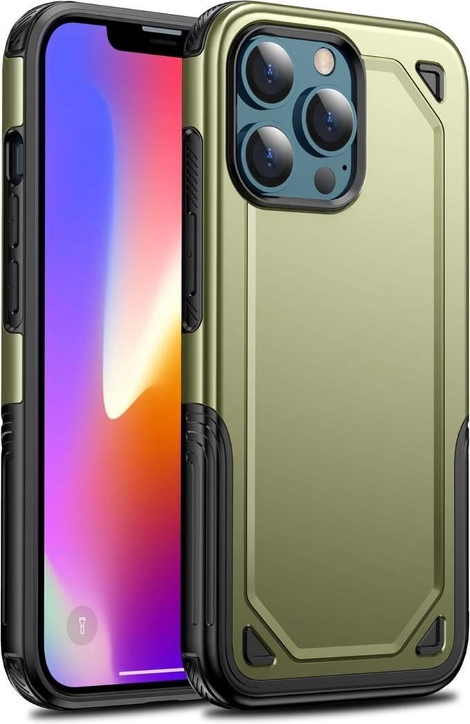 Fonu Hybrid Armor Backcase Geschikt Voor iPhone 13 Pro Max hoesje - Olijfgroen