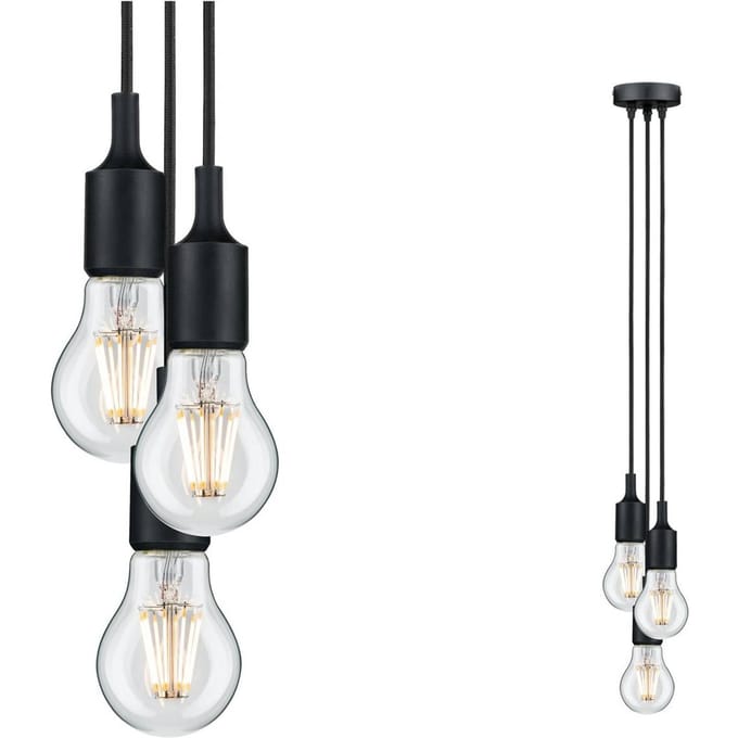 Neordic Hanglamp Ketil E27 max. 3x60W Zwart dimbaar Silicon, Metaal