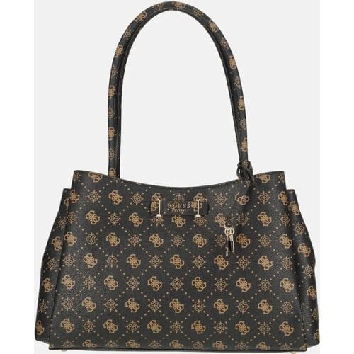GUESS schoudertas Carrie Logo Girlfriend Carryall Espresso Logo donkerbruin