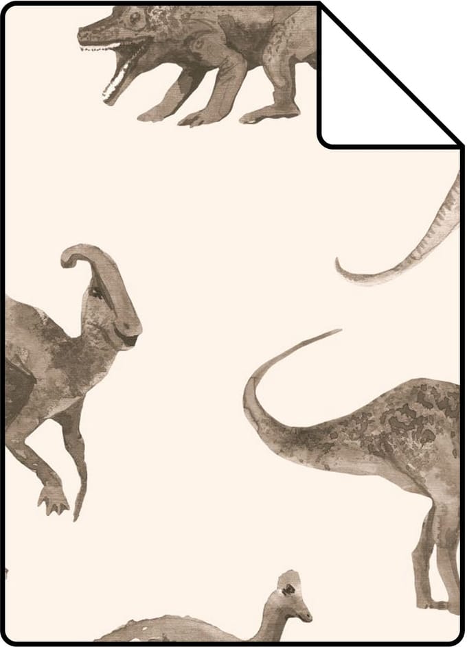 Proefstaal ESTAhome behang dinosaurussen beige - 26.5 x 21 cm - 131204-S