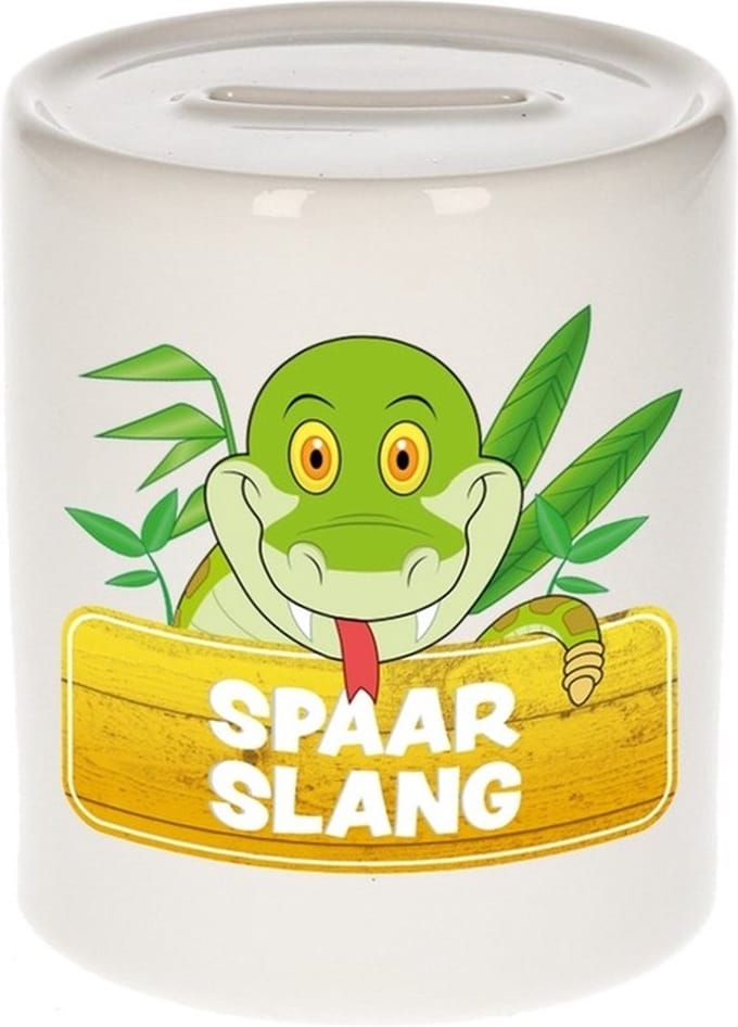 Kinder spaarpot met spaar slang opdruk - keramiek - slangen spaarpotten