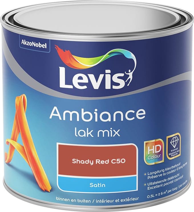 Levis - Ambiance Lak Satin Mix - Shady Red C50 - Mengverf - 0,5 L