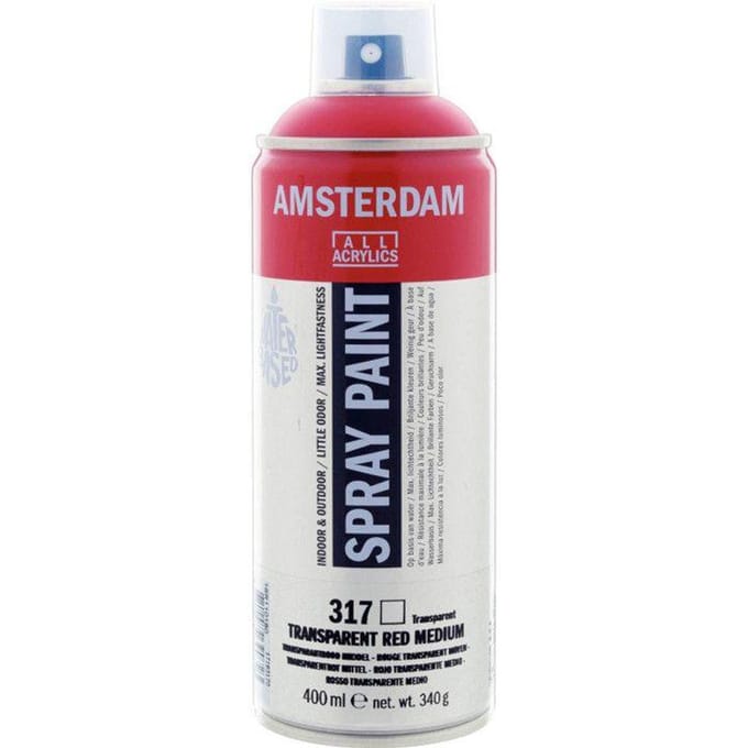 Spuitbusverf - Spraypaint - #317 - Transparantrood Middel - Amsterdam - 400ml