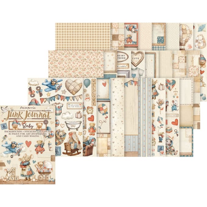 Stamperia -Baby Junk Journal Stickers, Backgrounds, Cut-Outs (SBJK12)
