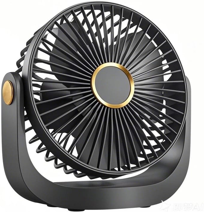 Draagbare USB Tafelventilator met Nachtlampje, 5 Snelheden en 360° Draaibaar