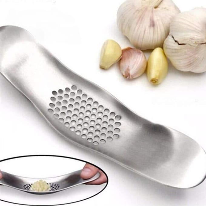 Keukengadget Gebogen Knoflookpers RVS Multifunctioneel Handmatig Creatieve Teentjes Gereedschap white