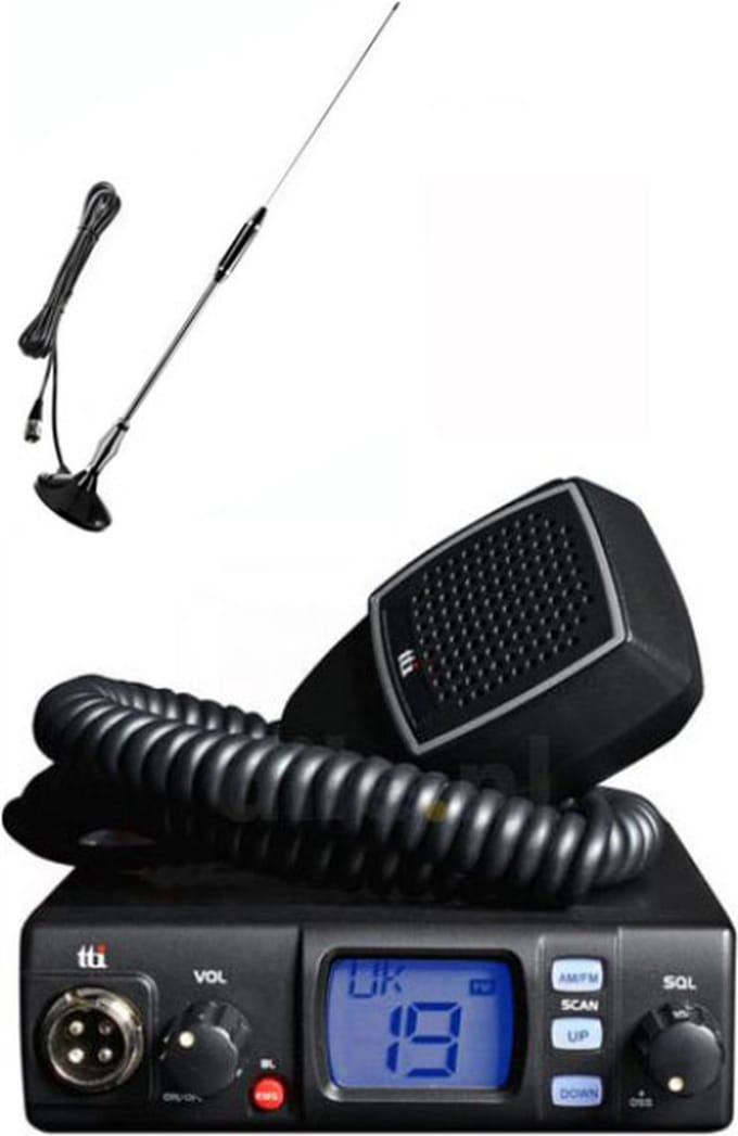 TTI TCB-560 compacte Multi Channel 27mc met Albrecht CBM-108 Magneetvoetantenne