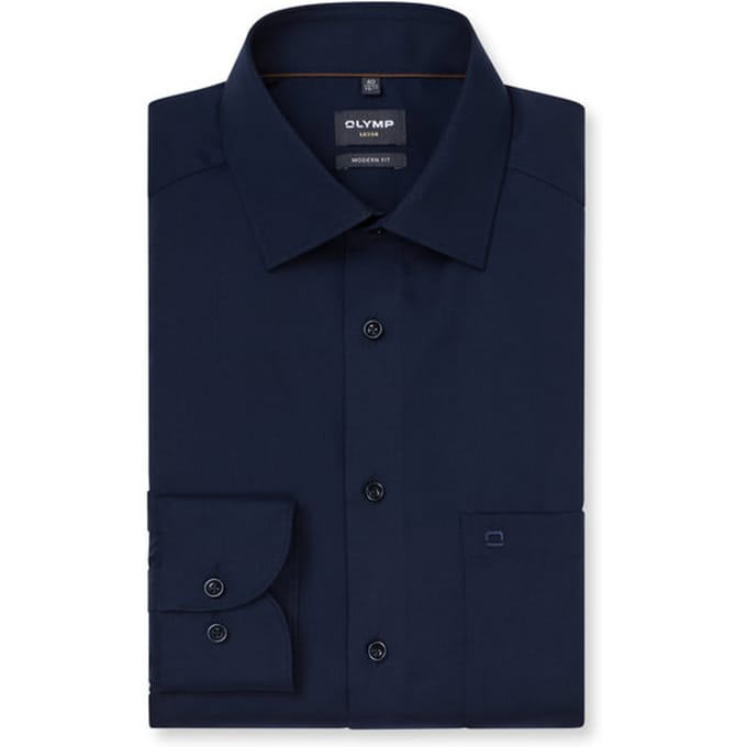 OLYMP Luxor Overhemd, Modern Fit, New Kent, Marineblauw