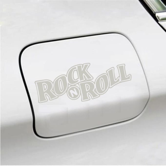 Bumpersticker - Rock N Roll - 5,7 X 14,8 - Zilver