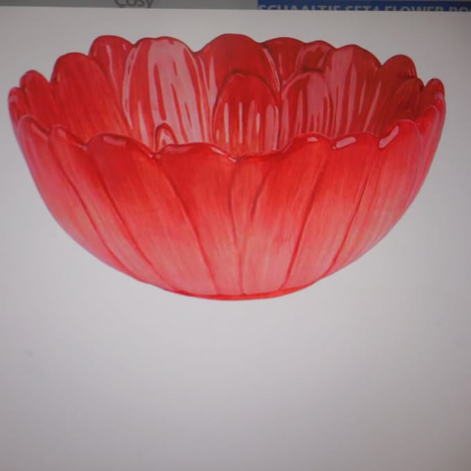 Schaaltje Flower Rood 13x13xh6cm Rond Do Lomiet
