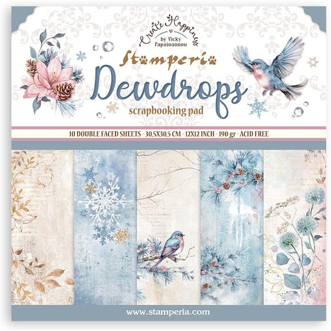 Stamperia - Create Happiness Dewdrops 12x12 Inch Paper Pack (SBBL163)