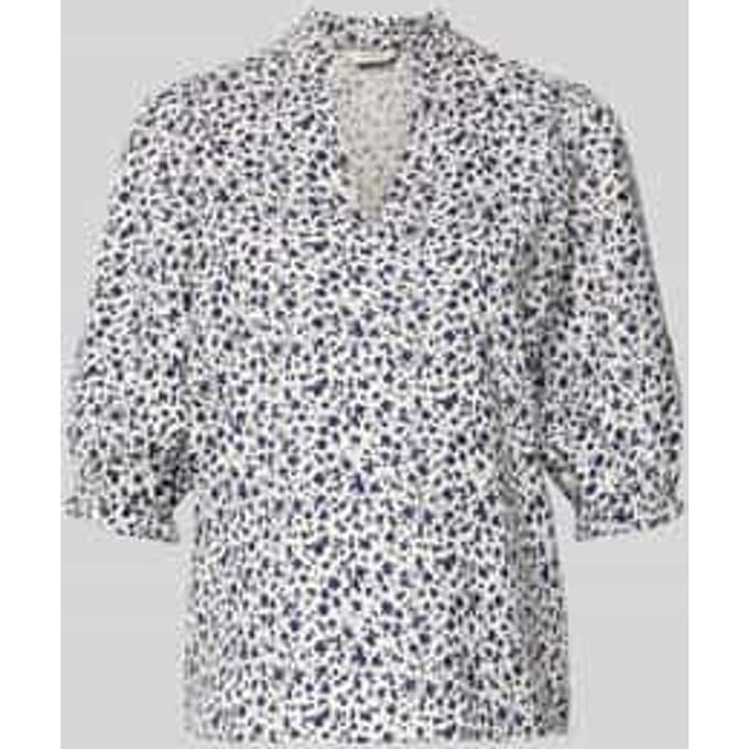 Blouse van linnenmix met pofmouwen model 'FALAKKA'