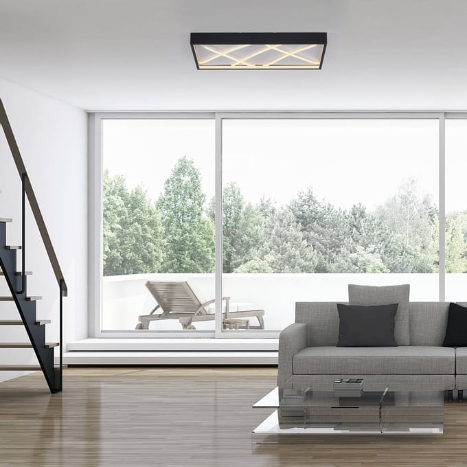 JUST LIGHT. GmbH JUST LIGHT. LED plafondlamp Mikado, 60 x 30 cm, zwart