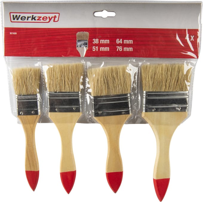 Werkzeyt Kwastenset – 4-delig – Voor Lak en Verf