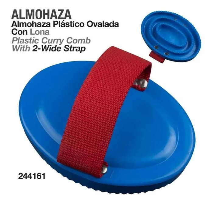 Plastic Grooming Brush for Horse with Canvas Strap Zaldi 244161