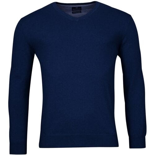 Baileys Trui Uni V-Neck Cotton Single Knit Cobalt / male