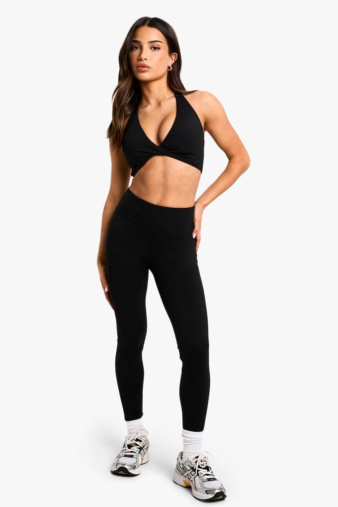 boohoo Dames Petite Premium Active Legging met hoge taille | Zwart | Maat: 10R