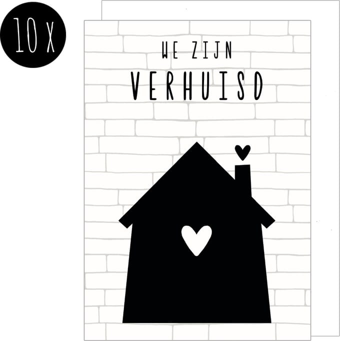 10x Verhuiskaarten / Adreswijziging / Verhuisbericht | A6 | met witte enveloppen