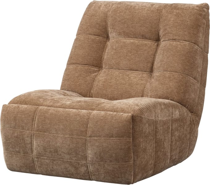 WOOOD Hein Relaxfauteuil Elektrisch - Geweven Ribstof - Lichtbruin