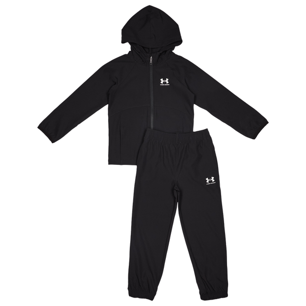 Under Armour Rival Woven Trainingspakken Peuter - Zwart - Maat 110 - 116 CM - Poly Woven