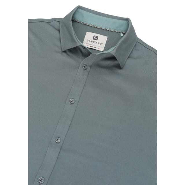 Gabbiano - Heren Overhemd - Tone - 333510 - 5703 Teal Blue