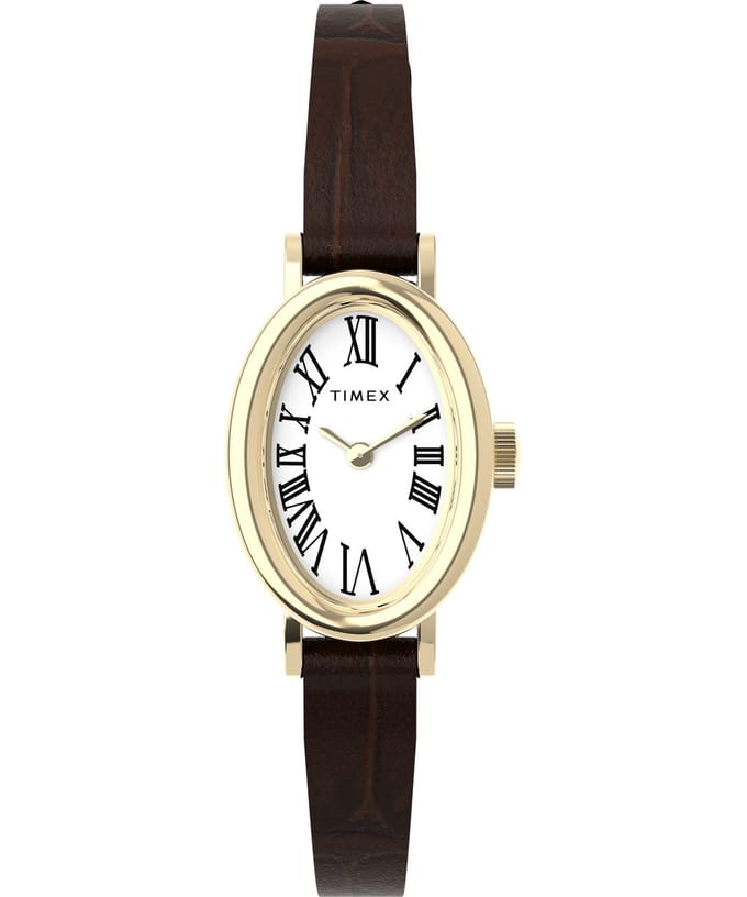 Timex Cavatina TW2W78500 Horloge - Leer - Bruin - Ø 19 mm