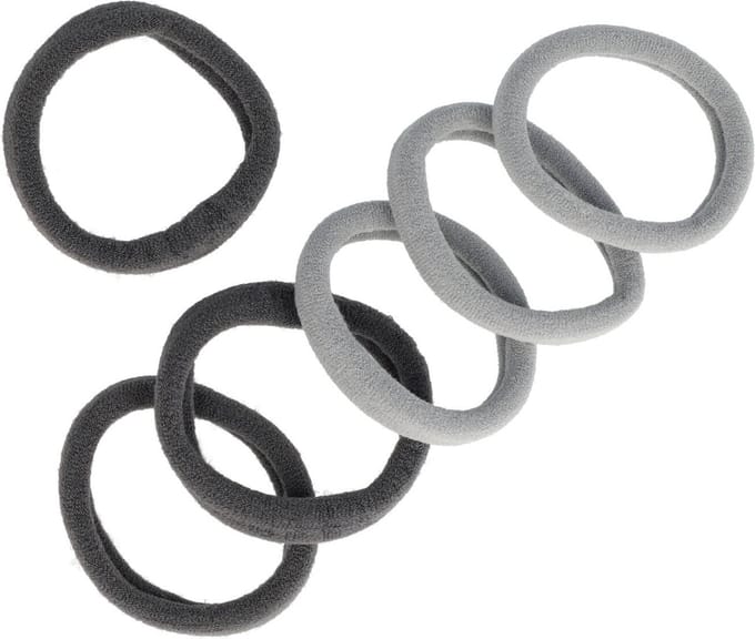 Haarsoires Haarelastieken Basic 4cm - Endless - Grijs - Set van 6 - Eenvoudige Haar Elastieken voor Dagelijks Gebruik