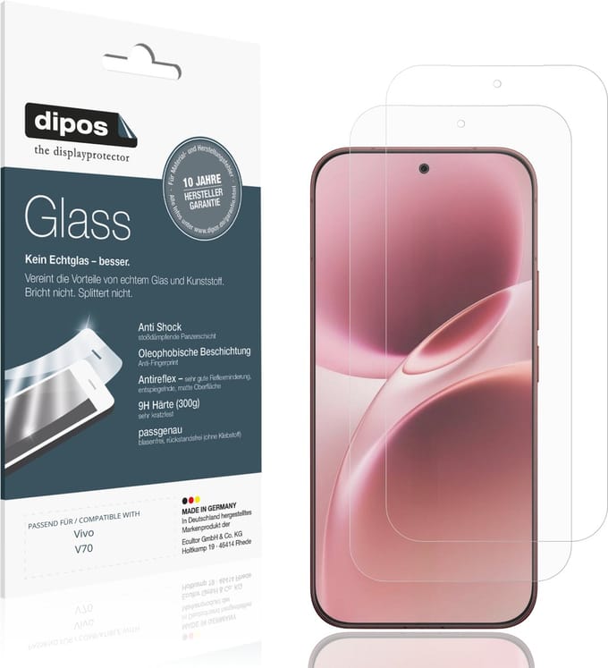 dipos – 2x Matte Pantserfolie geschikt voor Vivo V70 | 9H Screenprotector