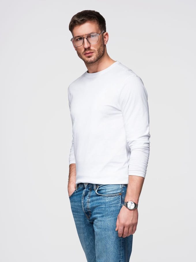 OMBRE Longsleeve - Regular Fit - Katoen - Lange Mouw Wit L