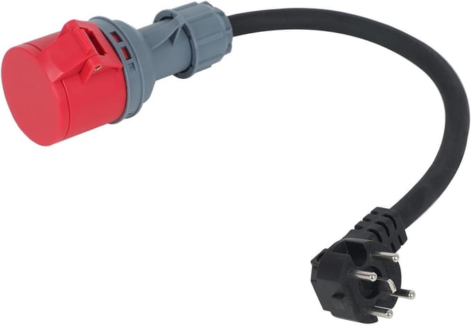 Hoekstekker 16A naar CEE-koppeling | Rubber H07RN-F 0,5 m